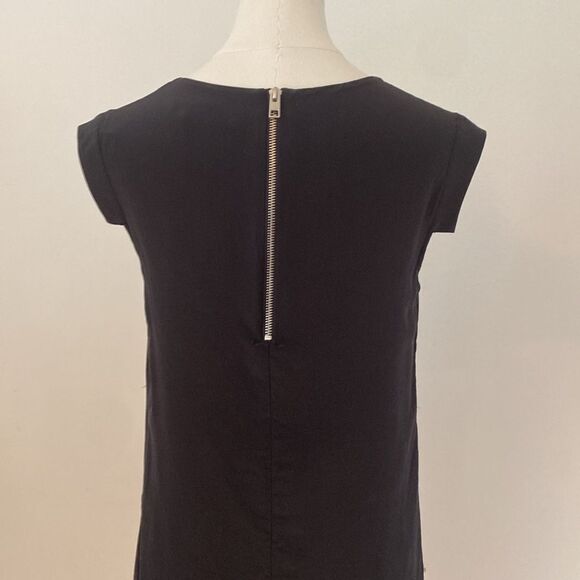 AllSaints Black Silk Flowy Mini Dress Size 2 - Picture 7 of 13